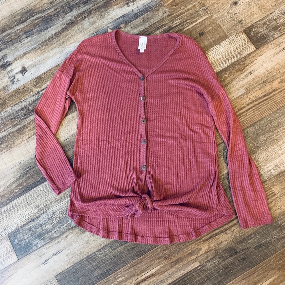 Mauve button up top!